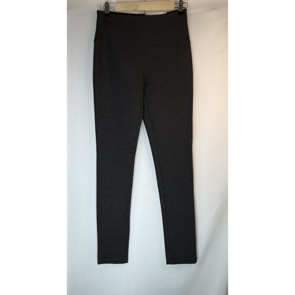 Size S Liz Claiborne Lori Ankle Leggings Pull On Tummy Panel Charcoal Heather